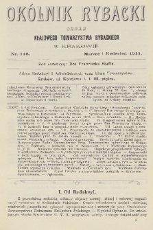 Okólnik Rybacki : organ Krajowego Towarzystwa Rybackiego w Krakowie. 1911, nr 116