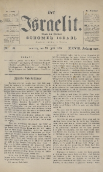 Der Israelit : Organ der Vereines Schomer Israel. 1895, nr 14