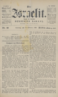 Der Israelit : Organ der Vereines Schomer Israel. 1895, nr 19