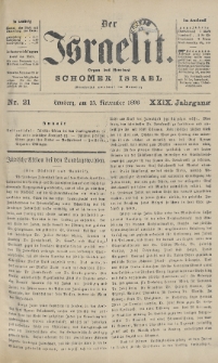 Der Israelit : Organ der Vereines Schomer Israel. 1896, nr 21