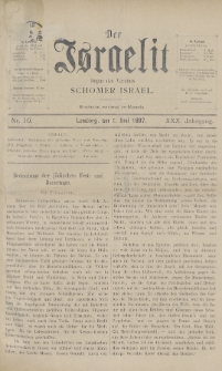 Der Israelit : Organ der Vereines Schomer Israel. 1897, nr 10