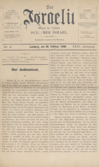 Der Israelit : Organ der Vereines Schomer Israel. 1898, nr 4