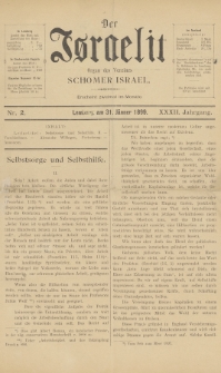 Der Israelit : Organ der Vereines Schomer Israel. 1899, nr 2