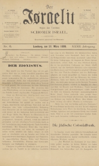 Der Israelit : Organ der Vereines Schomer Israel. 1899, nr 6