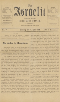 Der Israelit : Organ der Vereines Schomer Israel. 1899, nr 7