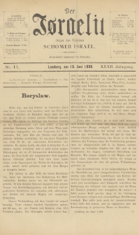 Der Israelit : Organ der Vereines Schomer Israel. 1899, nr 11