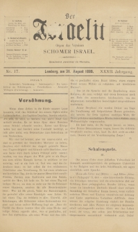 Der Israelit : Organ der Vereines Schomer Israel. 1899, nr 17