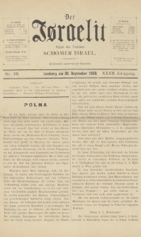 Der Israelit : Organ der Vereines Schomer Israel. 1899, nr 19