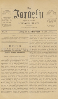 Der Israelit : Organ der Vereines Schomer Israel. 1899, nr 21