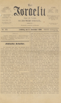 Der Israelit : Organ der Vereines Schomer Israel. 1899, nr 23