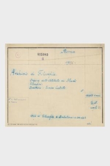 Katalog kartkowy Biblioteki Jagiellońskiej: czasopisma: zakres skrzynki nr 10: ARCHIVIO - ASE
