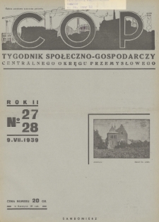 C. O. P. : tygodnik społeczno-gospodarczy Centralnego Okręgu Przemysłowego. 1939, nr 27-28