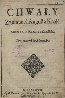 Chwały Zygmunta Augusta Krola