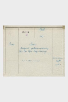 Katalog kartkowy Biblioteki Jagiellońskiej: czasopisma: zakres skrzynki nr 107: ODR - OPI