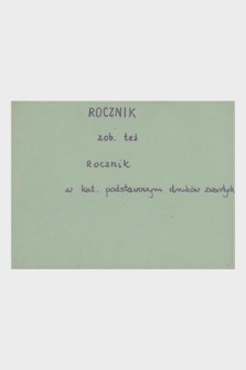 Katalog kartkowy Biblioteki Jagiellońskiej: czasopisma: zakres skrzynki nr 137: ROCZNIK (A-L)