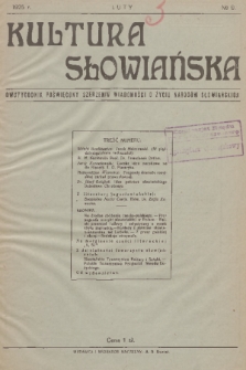 Kultura Słowiańska : dwutygodnik poświęcony szerzeniu wiadomości o życiu narodów słowiańskich. R. 2, 1925, nr 9