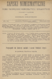 Zapiski Numizmatyczne : pismo poświęcone numizmatyce i sfragistyce. R. 3, 1886, nr 10