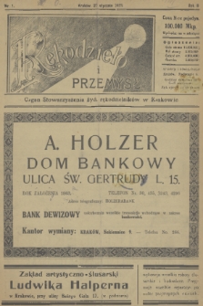 Rękodzieło i Przemysł : organ Stowarzyszenia Żydowskich Rękodzielników w Krakowie. R. 2 [i.e. 1], 1923, nr 1