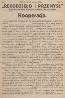 Rękodzieło i Przemysł : organ Stowarzyszenia Żydowskich Rękodzielników w Krakowie. R. 4, 1926, nr 6
