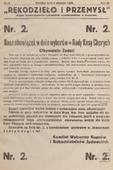 Rękodzieło i Przemysł : organ Stowarzyszenia Żydowskich Rękodzielników w Krakowie. R. 4, 1926, nr 8
