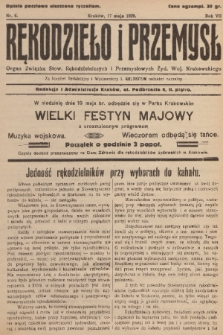 Rękodzieło i Przemysł : organ Związku Stow. Rękodzielniczych i Przemysłowych Żyd. Woj. Krakowskiego. R. 7, 1929, nr 6