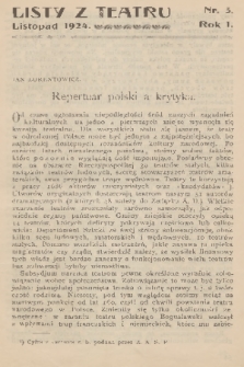 Listy z Teatru. R. 1, 1924, nr 3