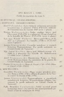 Przegląd Historyczno-Wojskowy : organ Wojskowego Biura Historycznego. T. 1, 1929, spis rzeczy I. tomu