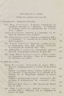 Przegląd Historyczno-Wojskowy : wydawany przez Wojskowe Biuro Historyczne. R. 2, T. 2, 1930, spis rzeczy II. tomu