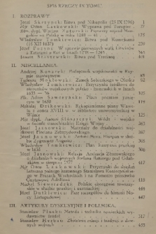 Przegląd Historyczno-Wojskowy : wydawany przez Wojskowe Biuro Historyczne. T. 9, 1936/1937, spis rzeczy IX tomu