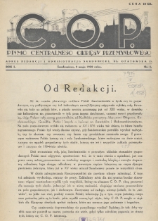 C. O. P. : pismo Centralnego Okręgu Przemysłowego. 1938, nr 1