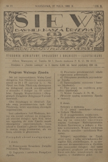Siew : dawniej „Nasza Drużyna” : organ Związku Młodzieży Wiejskiej : tygodnik oświatowy, społeczny i rolniczy ilustrowany. R. 10, 1923, nr 21