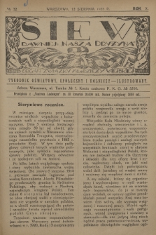 Siew : dawniej „Nasza Drużyna” : organ Związku Młodzieży Wiejskiej : tygodnik oświatowy, społeczny i rolniczy ilustrowany. R. 10, 1923, nr 32