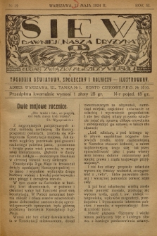 Siew : dawniej „Nasza Drużyna” : organ Związku Młodzieży Wiejskiej : tygodnik oświatowy, społeczny i rolniczy ilustrowany. R. 11, 1924, nr 19