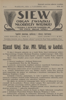 Siew : organ Związku Młodzieży Wiejskiej : tygodnik oświatowy, społeczny i rolniczy ilustrowany. R. 15, 1928, nr 42