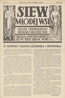 Siew Młodej Wsi : organ Centralnego Związku Młodej Wsi. R. 23, 1936, nr 34