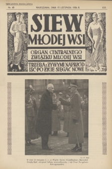 Siew Młodej Wsi : organ Centralnego Związku Młodej Wsi. R. 23, 1936, nr 45