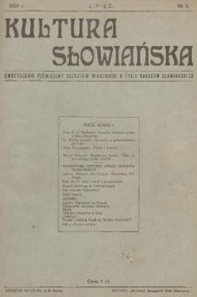 Kultura Słowiańska : dwutygodnik poświęcony szerzeniu wiadomości o życiu narodów słowiańskich. R. 1, 1924, nr 3
