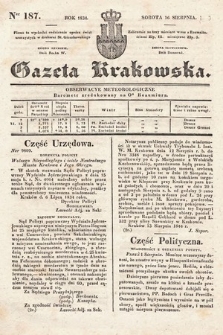 Gazeta Krakowska. 1834, nr 187