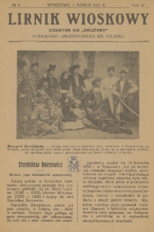 Lirnik Wioskowy : dodatek do „Drużyny” poświęcony umuzykalnieniu wsi polskiej. R. 3, 1925, nr 4