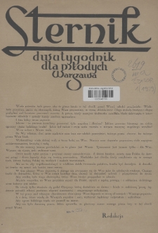 Sternik : dwutygodnik dla młodych. 1929, nr [1]