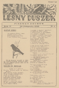 Leśny Duszek : pisemko zuchów : [dodatek zuchowy do dwutygodnika „Skaut”]. R. 4, 1936, nr 2