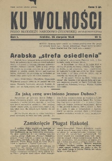 Ku Wolności : pismo młodzieży narodowo-żydowskiej (rewizjonistycznej). 1938, nr 2