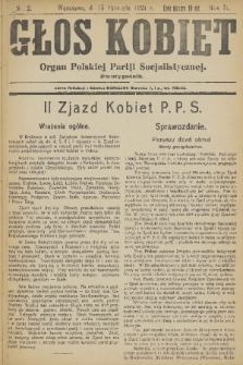 Głos Kobiet : organ Polskiej Partji Socjalistycznej. R. 2, 1921, nr 2