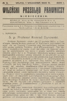 Wileński Przegląd Prawniczy. R. 1, 1930, nr 8