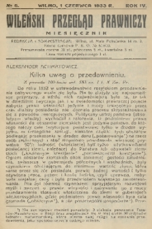 Wileński Przegląd Prawniczy. R. 4, 1933, nr 6