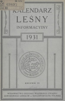 Kalendarz Leśny Informacyjny na Rok 1931