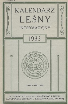 Kalendarz Leśny Informacyjny na Rok 1933