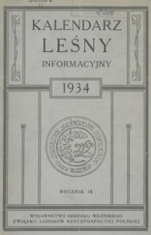Kalendarz Leśny Informacyjny na Rok 1934