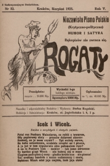 Rogaty : niezawisłe pismo polskie (krytyczno-polityczne) : humor i satyra. 1923, nr 32