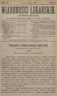 Wiadomości Lekarskie : czasopismo miesięczne poświęcone wszystkim gałęziom wiedzy lekarskiej. R. 4, 1890, nr 6